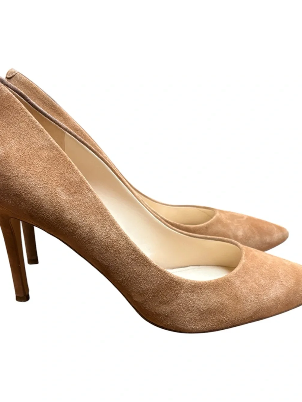 Nine West Ezra Tan Camel Suede Leather Pointed-Toe Stiletto Pump Size 10.5